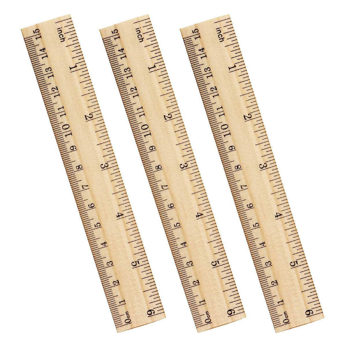 ZZTX 3 Pack Wooden Ruler 12 Inch(30 cm)