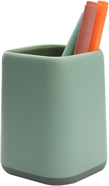 ZUFECY Pencil Holder, Pen Cup Makeup Brush Holder, Desktop Organizer Storage Case Scandinavian Design Stationery for School Home Office Supplies (Green)