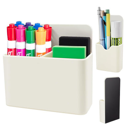 KITANIS Magnetic Pen Holder,2 Pack Magnetic Dry Erase Marker Holder with Generous Compartments,Strong Magnet Storage Marker Pen Pencil Organizer for Refrigerator,Whiteboard,Locker Accessories