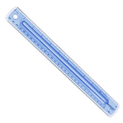 Westcott Finger Grip Plastic Ruler Measuring Inches and Metric, 12", Assorted Colors