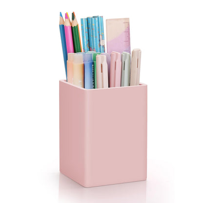 Pen Holder for Desk,Nordic Elegance Square Silicone Pencil Holder Soft Minimalist Desk Pen Cup Stand Waterproof Multifunctional Office Supplies for Home,Kids and School(Black)