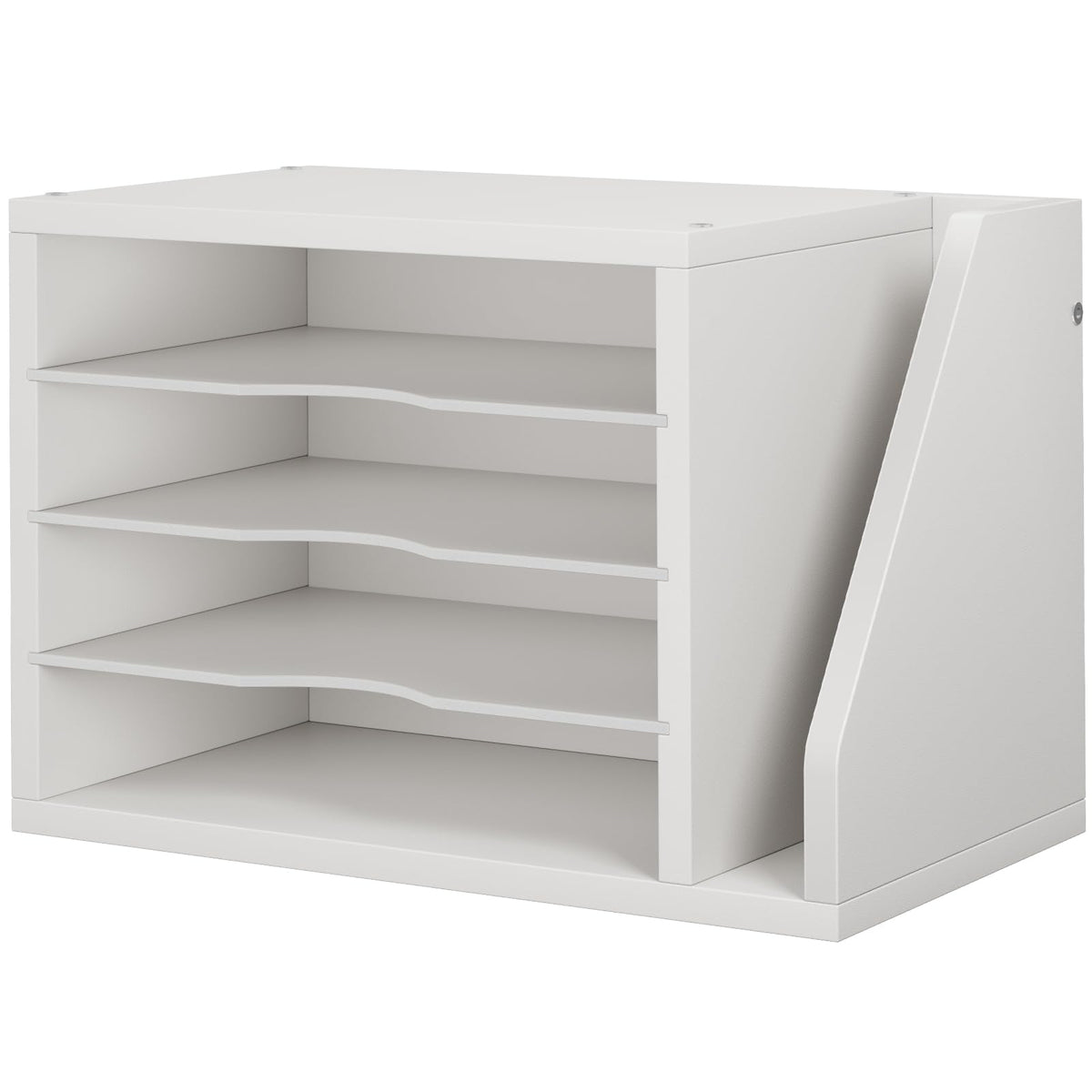 Wooden Mail Organizer, Desk Organizer with 3 Adjustable Shelves