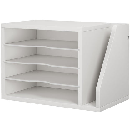 Wooden Mail Organizer, Desk Organizer with 3 Adjustable Shelves
