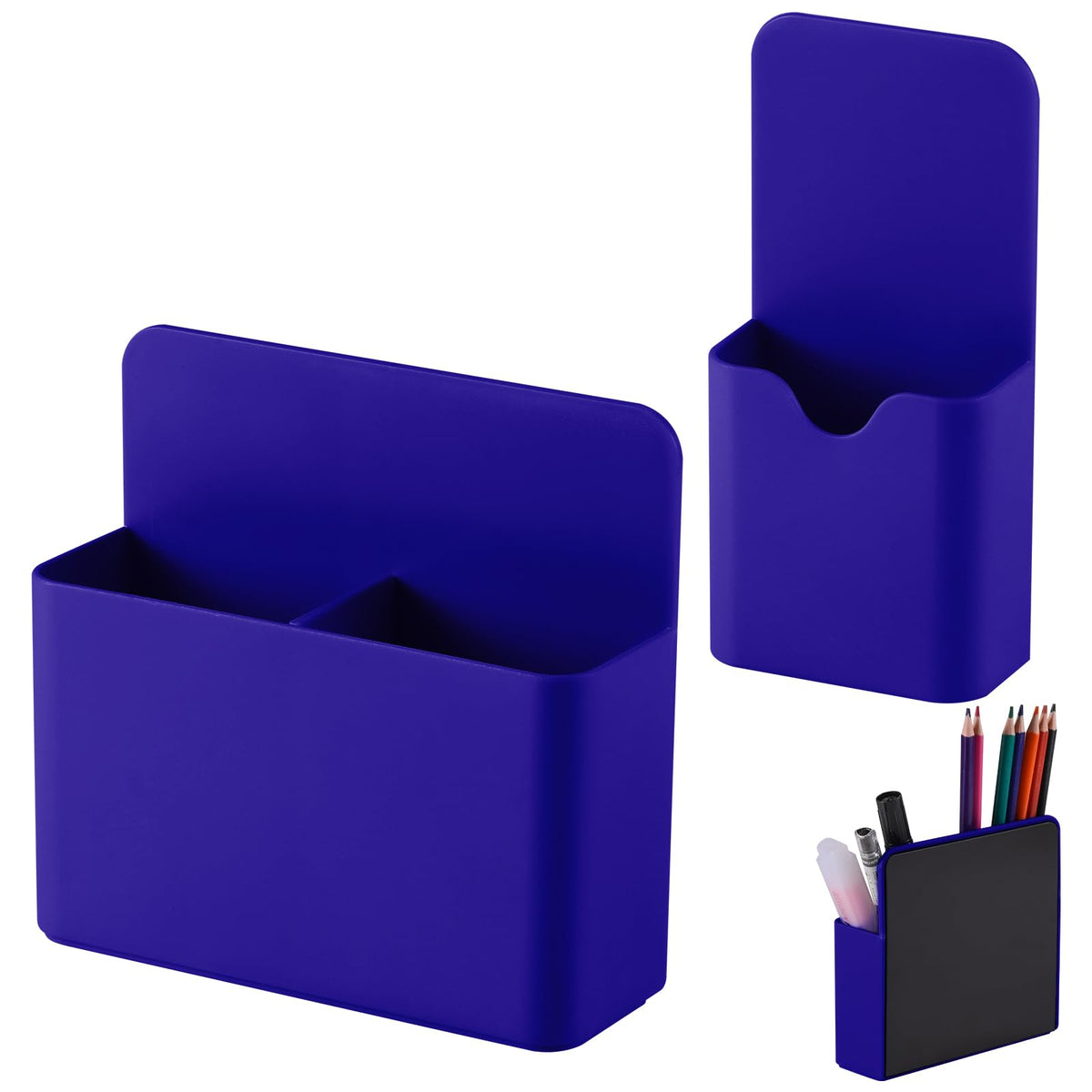 KITANIS Magnetic Pen Holder,2 Pack Magnetic Dry Erase Marker Holder with Generous Compartments,Strong Magnet Storage Marker Pen Pencil Organizer for Refrigerator,Whiteboard,Locker Accessories