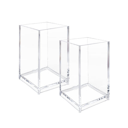 Newkita 3 Pack Clear Acrylic Cosmetic Pencil Pen Holder Cup, Clear Makeup Brush Holder, Desk Acrylic Brushes Storage