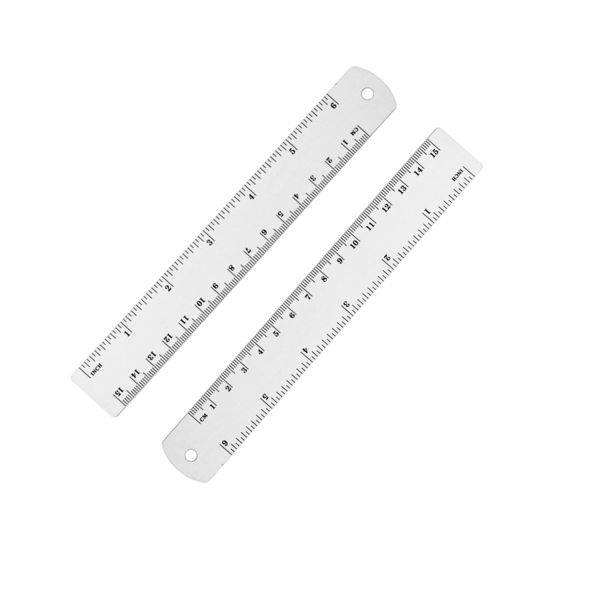 Unjoo Stainless Steel Ruler 2-Pack, 6", 12", (15cm,30cm) Dual Scale Ruler