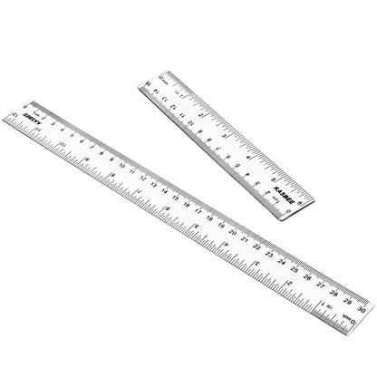 6 Inch Ruler, Clear Plastic Ruler, 2PCS