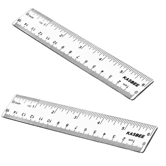 6 Inch Ruler, Clear Plastic Ruler, 2PCS