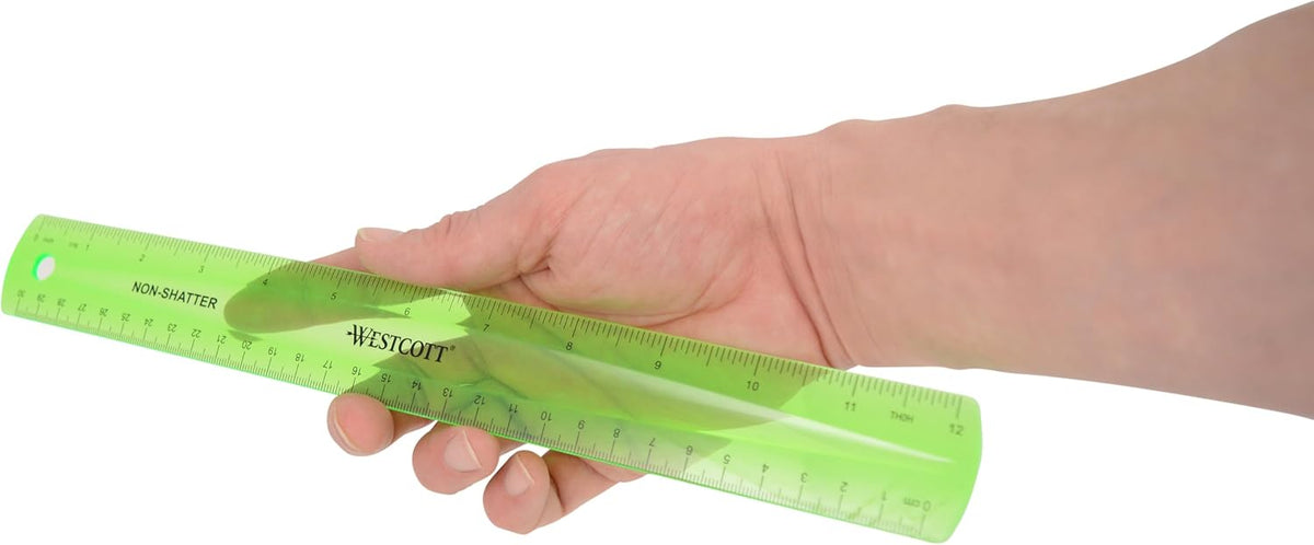 Westcott Shatterproof Ruler, 12-Inch, Green, 16012