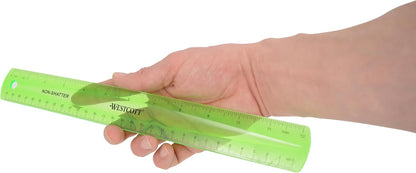 Westcott Shatterproof Ruler, 12-Inch, Green, 16012