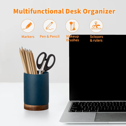 Ceramic Pen Holder for Desk, Pencil Cup, (Royal Blue, Set / 1)
