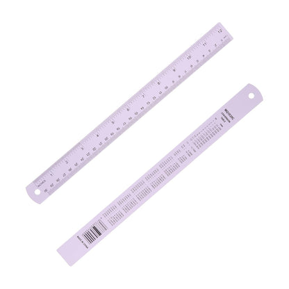 PATIKIL 30cm/12 inch Metal Ruler, Aluminum Alloy Metric Ruler with Inches and Centimeters Precision Measuring for Office Engineering Drafting, Purple