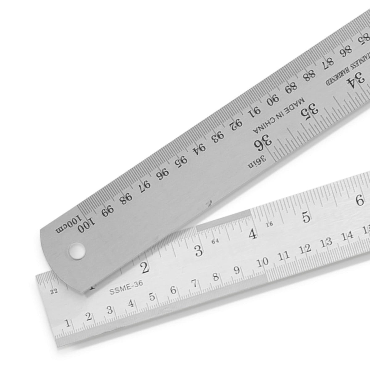 Pacific Arc 12 Inch Stainless Steel Ruler with Inch/Metric Conversion Table