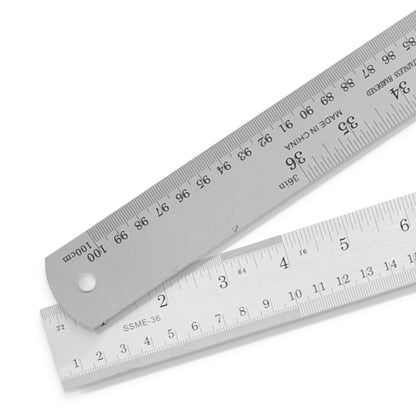 Pacific Arc 12 Inch Stainless Steel Ruler with Inch/Metric Conversion Table