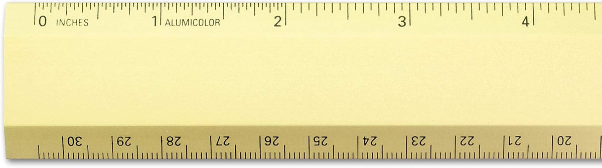 Alumicolor Aluminum Desk Ruler, 12IN, Gold
