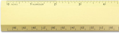 Alumicolor Aluminum Desk Ruler, 12IN, Gold