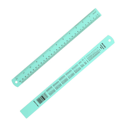 PATIKIL 30cm/12 inch Metal Ruler, Aluminum Alloy Metric Ruler with Inches and Centimeters Precision Measuring for Office Engineering Drafting, Purple