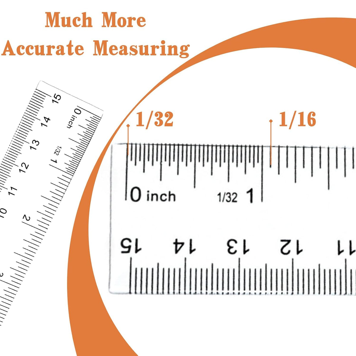 6 Inch Ruler, Clear Plastic Ruler, 2PCS