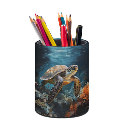 Leopard Print Pen Holder Pencil Cup for Desk Organizer