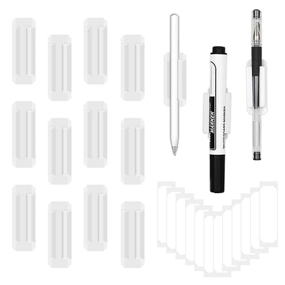12 Pack Silicone Pen Holder/Pencil for Desk with 12 Extra Adhesive Stickers
