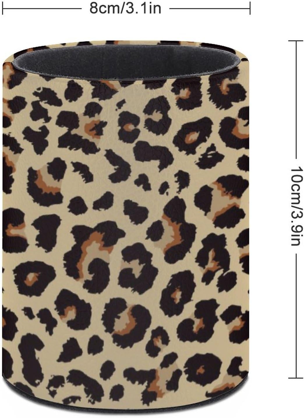 Leopard Print Pen Holder Pencil Cup for Desk Organizer