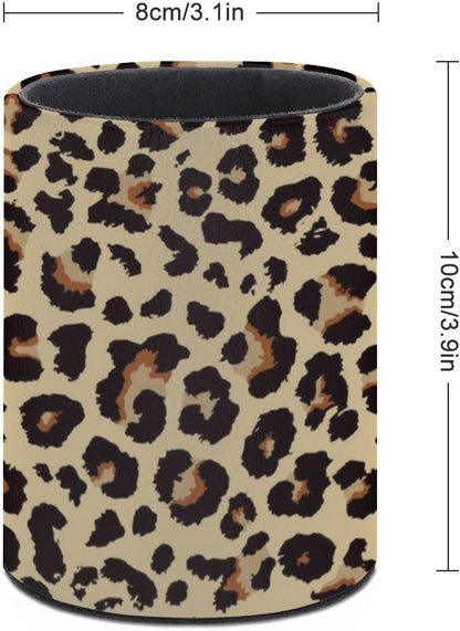 Leopard Print Pen Holder Pencil Cup for Desk Organizer