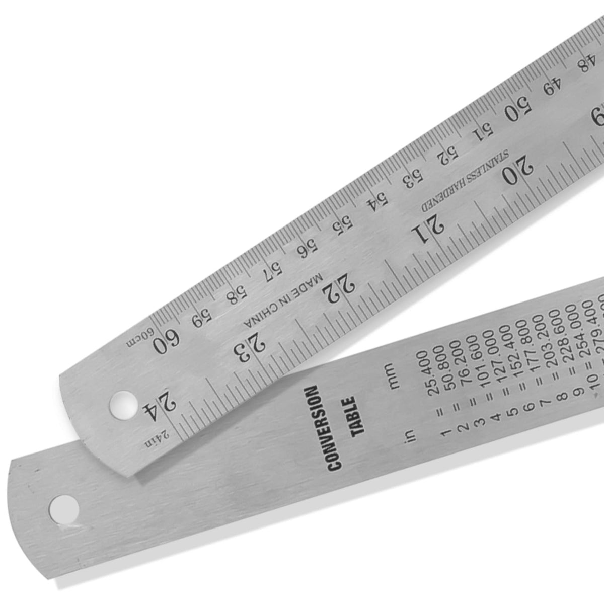 Pacific Arc 12 Inch Stainless Steel Ruler with Inch/Metric Conversion Table