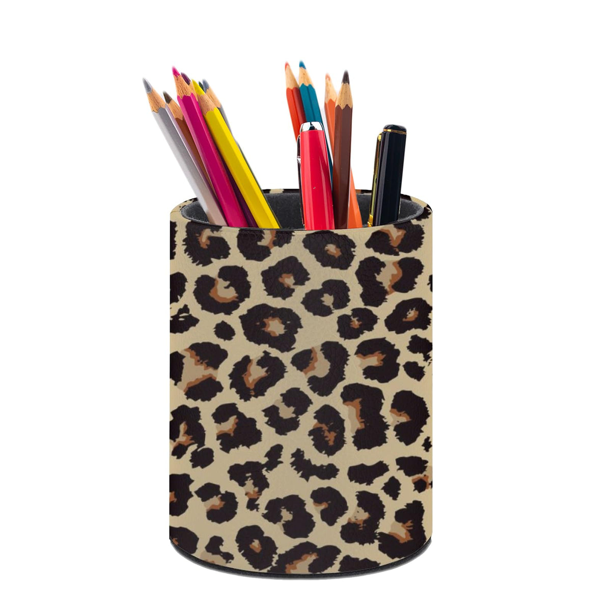 Leopard Print Pen Holder Pencil Cup for Desk Organizer