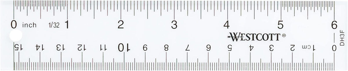 Westcott 10561 Acrylic Clear Ruler, 6 in