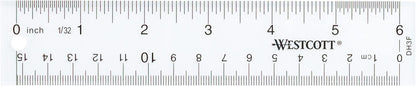 Westcott 10561 Acrylic Clear Ruler, 6 in