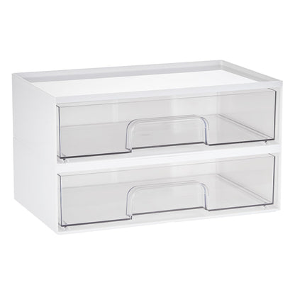 Vtopmart 4 Pack Small Clear Stackable Storage Drawers, Fits Narrow Spaces