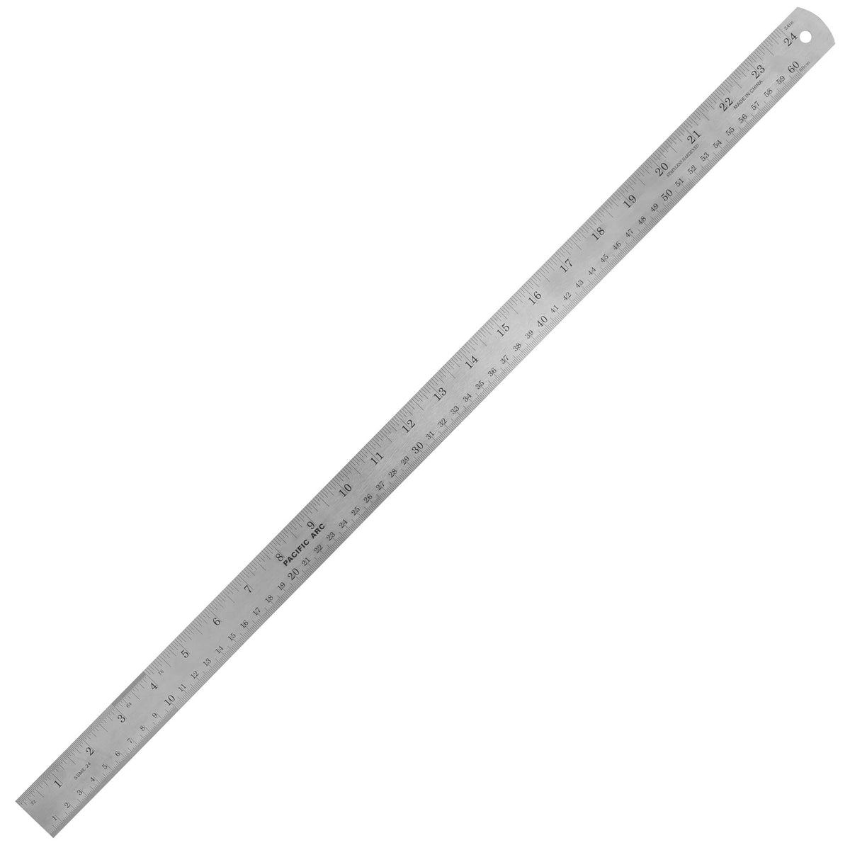Pacific Arc 12 Inch Stainless Steel Ruler with Inch/Metric Conversion Table