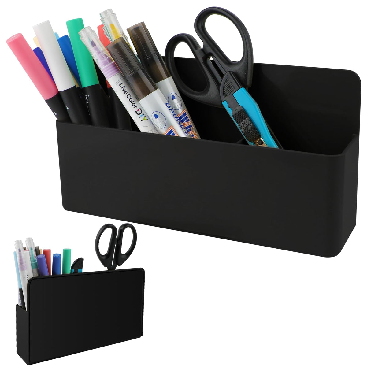 KITANIS Magnetic Pen Holder,2 Pack Magnetic Dry Erase Marker Holder with Generous Compartments,Strong Magnet Storage Marker Pen Pencil Organizer for Refrigerator,Whiteboard,Locker Accessories