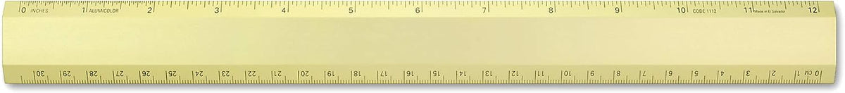 Alumicolor Aluminum Desk Ruler, 12IN, Gold