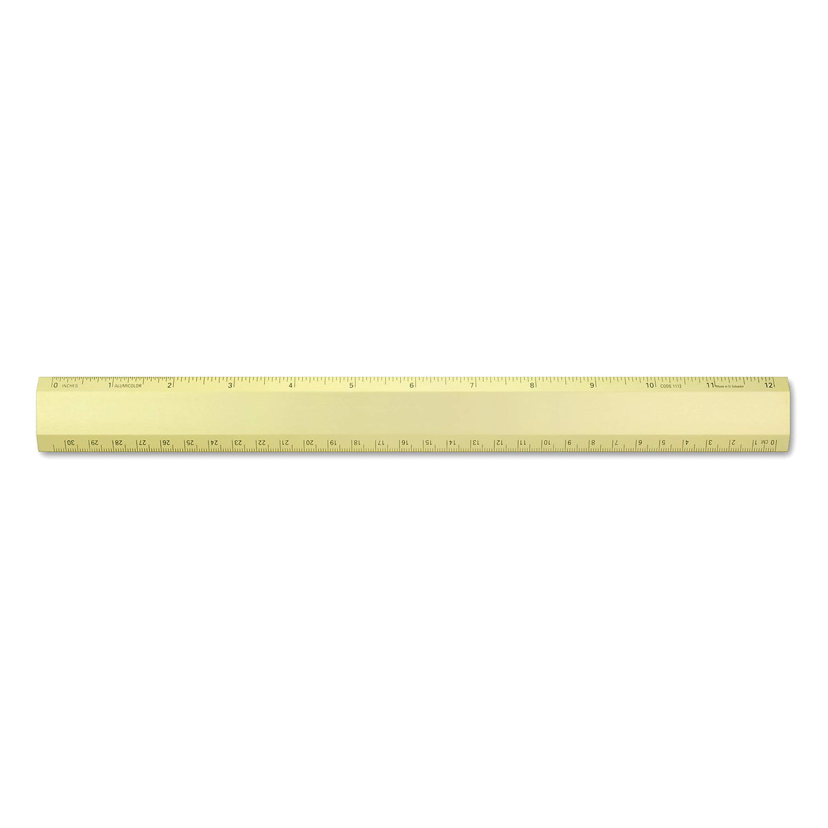 Alumicolor Aluminum Desk Ruler, 12IN, Gold
