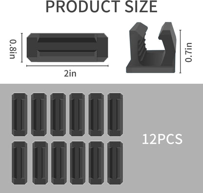 12 Pack Silicone Pen Holder/Pencil for Desk with 12 Extra Adhesive Stickers