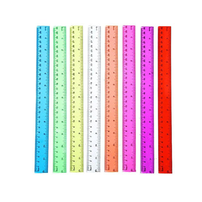 Rulers with Holes for Three-Ring Binders for School Supplies, Flexible Ruler 12 Inch for Classroom, Matrix Ruler Clear 6 Pack