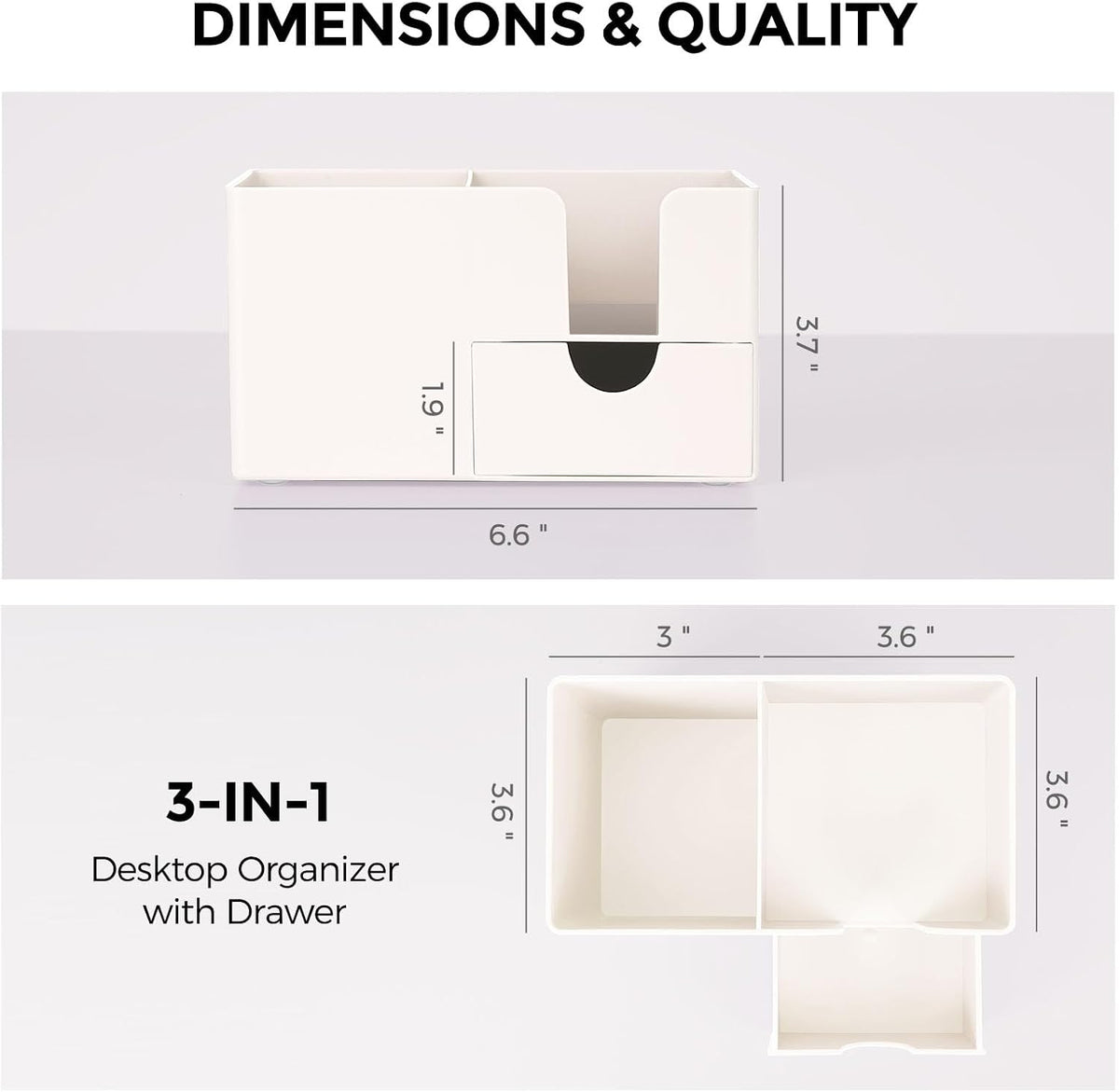 SKYDUE Small Desk Organizer with Sticky Notes Holder,Pen Holder for Desk