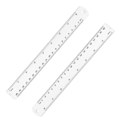 Unjoo Stainless Steel Ruler 2-Pack, 6", 12", (15cm,30cm) Dual Scale Ruler