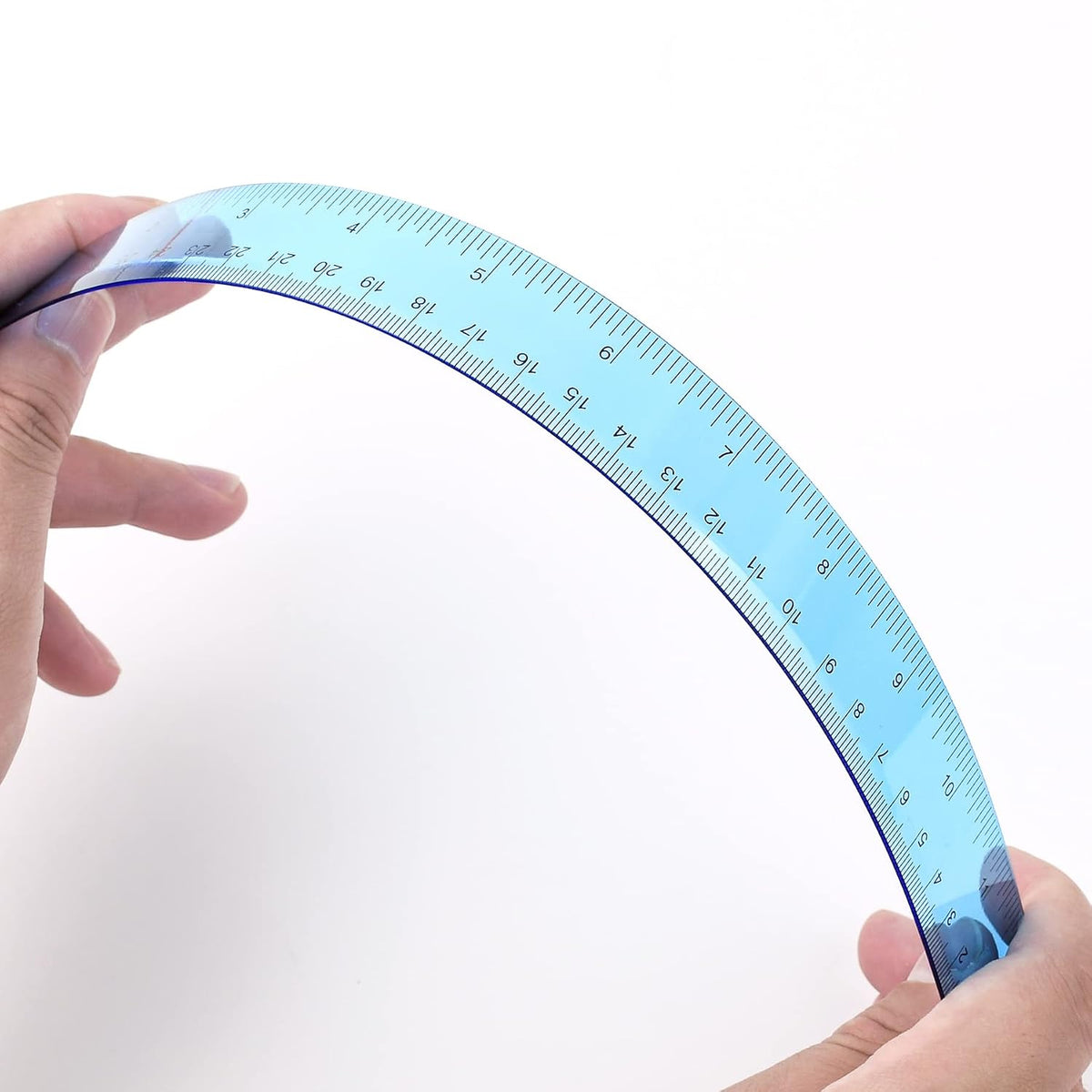 Unjoo Clear Plastic Ruler 12 Inch Straight Rulers, Assorted Colors (8 Pack)