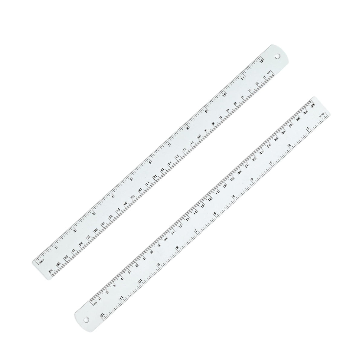 Unjoo Stainless Steel Ruler 2-Pack, 6", 12", (15cm,30cm) Dual Scale Ruler