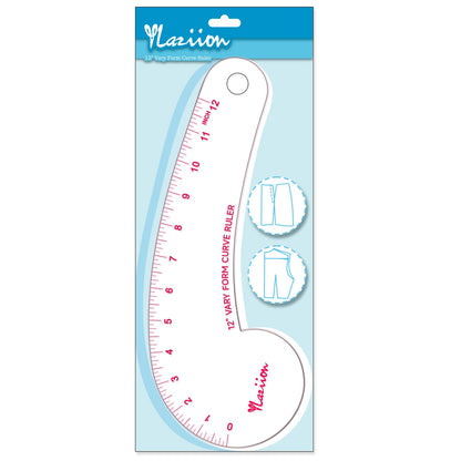 YLaziion Clear Ruler for Sewing 2x12 Inch Grid Graph Ruler 1.4mm Thick PVC