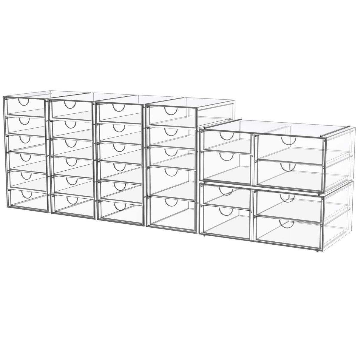 YFXCVSL Acrylic Makeup Organizer with 19 Drawers,Storage Drawer Organizer