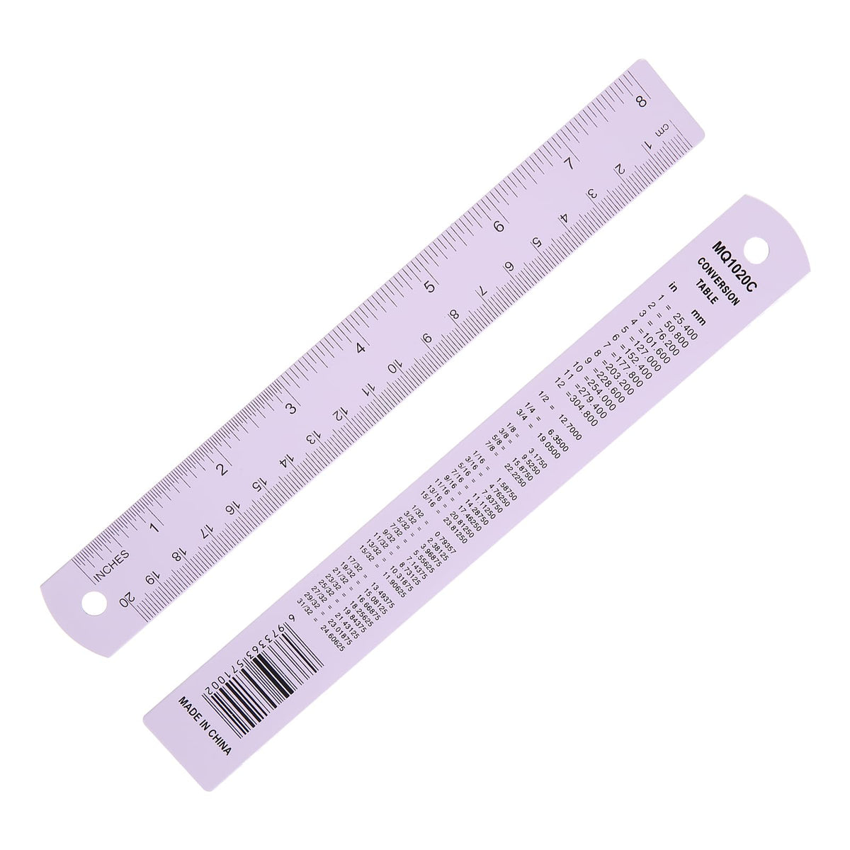 PATIKIL 30cm/12 inch Metal Ruler, Aluminum Alloy Metric Ruler with Inches and Centimeters Precision Measuring for Office Engineering Drafting, Purple