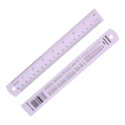 PATIKIL 30cm/12 inch Metal Ruler, Aluminum Alloy Metric Ruler with Inches and Centimeters Precision Measuring for Office Engineering Drafting, Purple