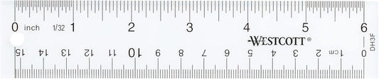 Westcott 10561 Acrylic Clear Ruler, 6 in