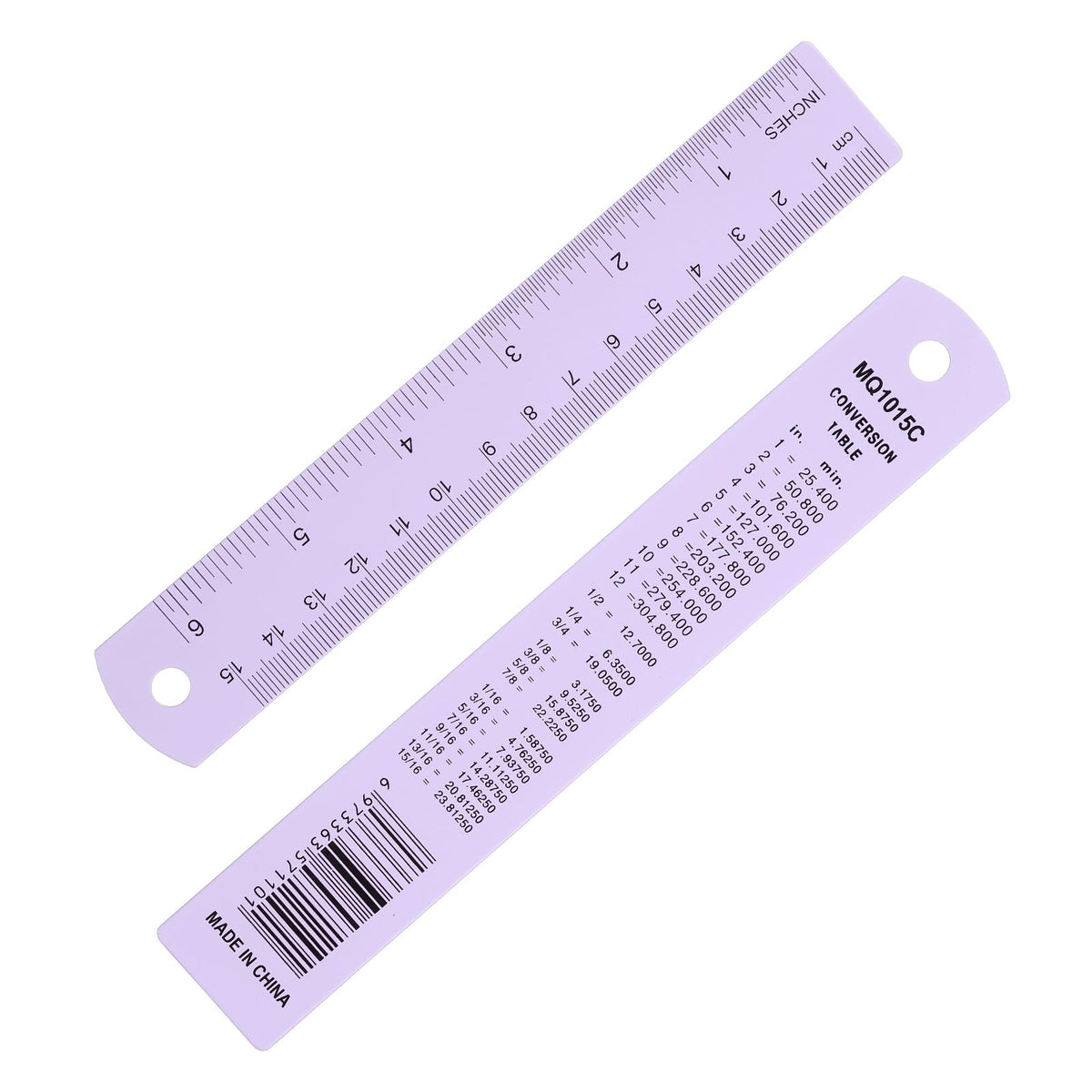 PATIKIL 30cm/12 inch Metal Ruler, Aluminum Alloy Metric Ruler with Inches and Centimeters Precision Measuring for Office Engineering Drafting, Purple