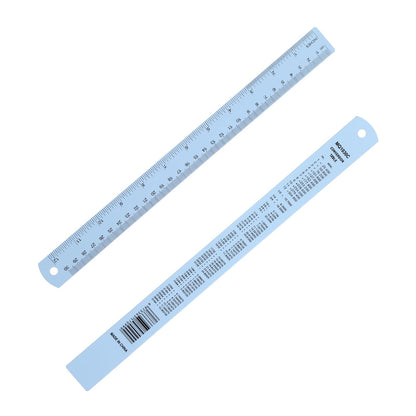 PATIKIL 30cm/12 inch Metal Ruler, Aluminum Alloy Metric Ruler with Inches and Centimeters Precision Measuring for Office Engineering Drafting, Purple