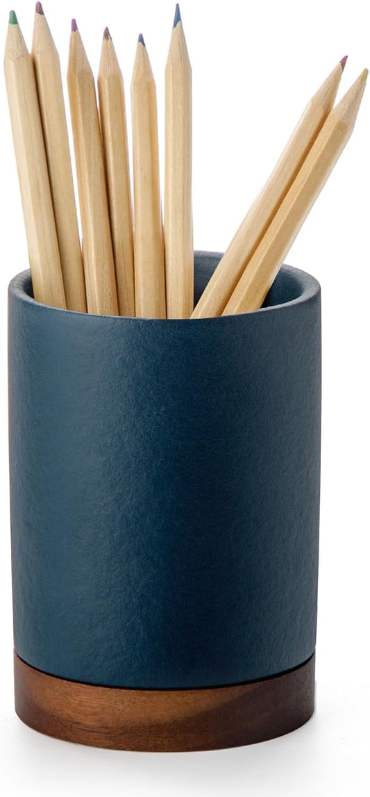 Ceramic Pen Holder for Desk, Pencil Cup, (Royal Blue, Set / 1)
