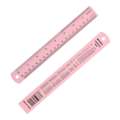 PATIKIL 30cm/12 inch Metal Ruler, Aluminum Alloy Metric Ruler with Inches and Centimeters Precision Measuring for Office Engineering Drafting, Purple